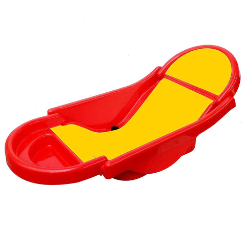 SUNBABY "Pure Love Foldable Baby Bather" Inclined Anti-Slip Foam for Body & Head Support, Plastic Bath Baby Shower, Plug for Water Drainage, Easy Dry, Foldable, Age 0-6 Month (RED-Yellow)