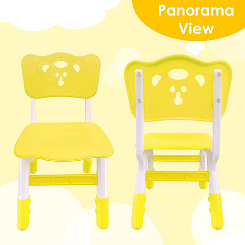 Sunbaby Kids Chair (Height Adjustable/Flexible) Strong Frame, Study Chairs, Portable, Kids Furniture Broad Wide Seating, Correct Posture Supports Back Ergonomic Design - YELLOW