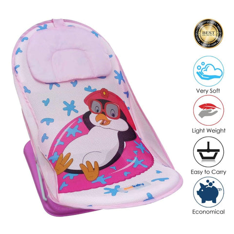 Sunbaby Combo of Anti-Slip Plastic Baby Bathtub with Drain Plug & Baby Bath seat for New Born Babies for Bathing