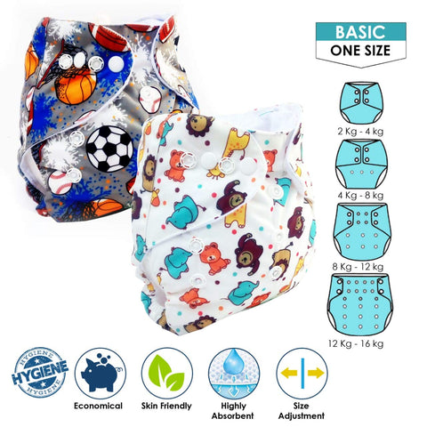 Sunbaby "TicklyBottom" Reusable Washable Waterproof Baby Cloth Diaper +1 Dryfeel highly absorbent Insert