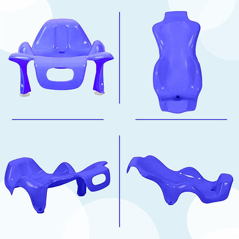 Sunbaby Anti Slip Big Plastic Bath Chair Seat Sling With Non Slip Strong Suction For Bathing With Water,baby Shower ,bubble Bath Infant Newborn, Few Months Old Toddlers (BLUE)