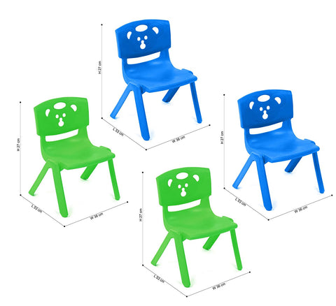 Sunbaby Chair, 2 Blue + 2 Green