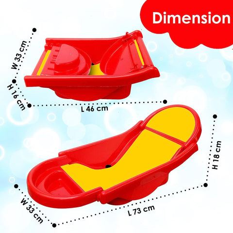 SUNBABY "Pure Love Foldable Baby Bather" Inclined Anti-Slip Foam for Body & Head Support, Plastic Bath Baby Shower, Plug for Water Drainage, Easy Dry, Foldable, Age 0-6 Month (RED-Yellow)