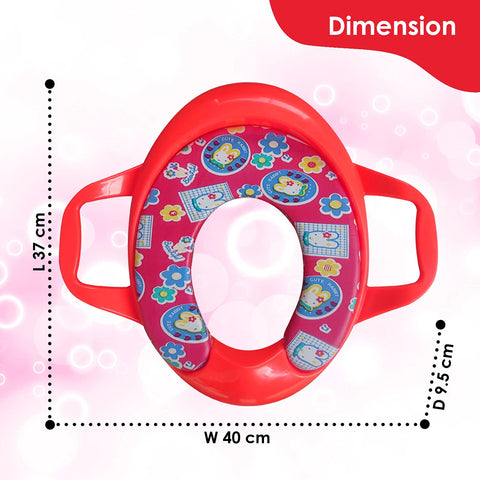 Sunbaby Soft Cushion Baby Potty Seat with Handle Support (RED-RABBIT)