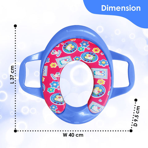 Sunbaby Soft Cushion Baby Potty Seat with Handle Support (BLUE-RED)