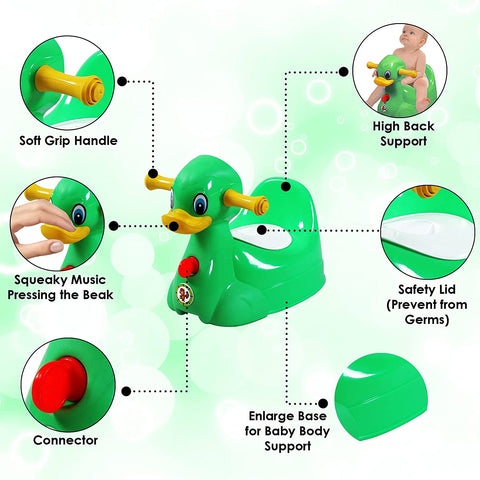 Sunbaby Squeaky Duck Potty Trainer (GREEN)