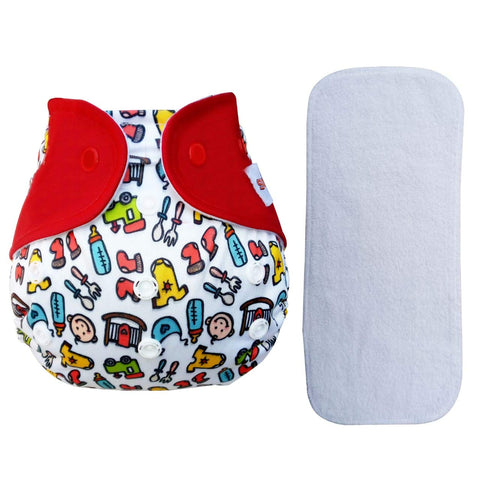 Sunbaby "TicklyBottom" Reusable Washable Waterproof Baby Cloth Diaper +1 Dryfeel highly absorbent Insert