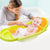 SUNBABY "Pure Love Foldable Baby Bather" Inclined Anti-Slip Foam for Body & Head Support, Plastic Bath Baby Shower, Plug for Water Drainage, Easy Dry, Foldable, Age 0-6 Month (Green-Orange)