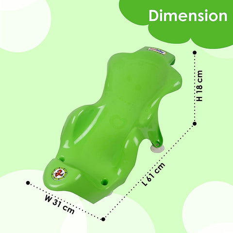 Sunbaby Anti Slip Big Plastic Bath Chair Seat Sling With Non Slip Strong Suction For Bathing With Water,baby Shower ,bubble Bath Infant Newborn, Few Months Old Toddlers (GREEN)