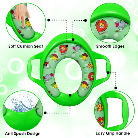 Sunbaby Soft Cushion Baby Potty Seat with Handle Support (MADAGASKAR-GREEN)