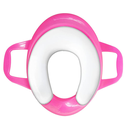 Sunbaby Soft Cushion Baby Potty Seat with Handle Support (PINK-WHITE)