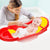 SUNBABY "Pure Love Foldable Baby Bather" Inclined Anti-Slip Foam for Body & Head Support, Plastic Bath Baby Shower, Plug for Water Drainage, Easy Dry, Foldable, Age 0-6 Month (RED-Yellow)