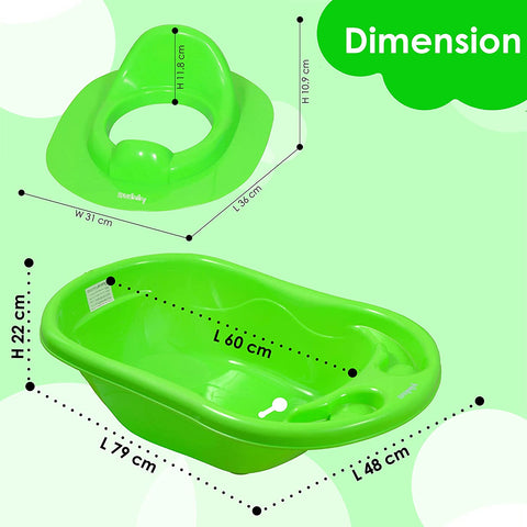 Sunbaby Bathtub With Potty Seat for Baby,infant,newborn, 0-2 Years or 24 Months Old Toddlers-green