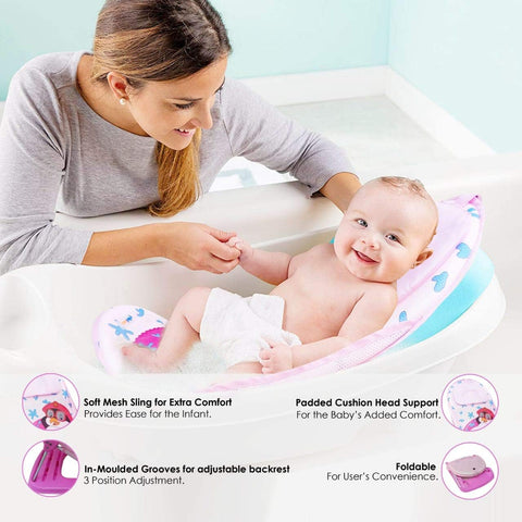 Sunbaby Combo of Anti-Slip Plastic Baby Bathtub with Drain Plug & Baby Bath seat for New Born Babies for Bathing