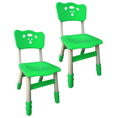 Sunbaby Kids Chair (Height Adjustable/Flexible) Strong Frame, Study Chairs, Portable, Kids Furniture Broad Wide Seating, Correct Posture Supports Back Ergonomic Design (Green)