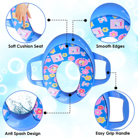 Sunbaby Soft Cushion Baby Potty Seat with Handle Support (BLUE-RABBIT)