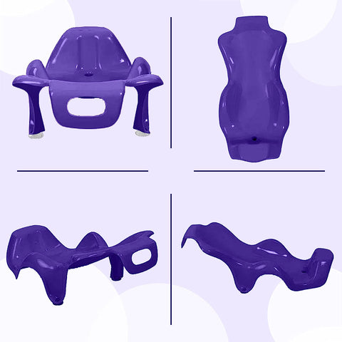 Sunbaby Anti Slip Big Plastic Bath Chair Seat Sling With Non Slip Strong Suction For Bathing With Water,baby Shower ,bubble Bath Infant Newborn, Few Months Old Toddlers (PURPLE)