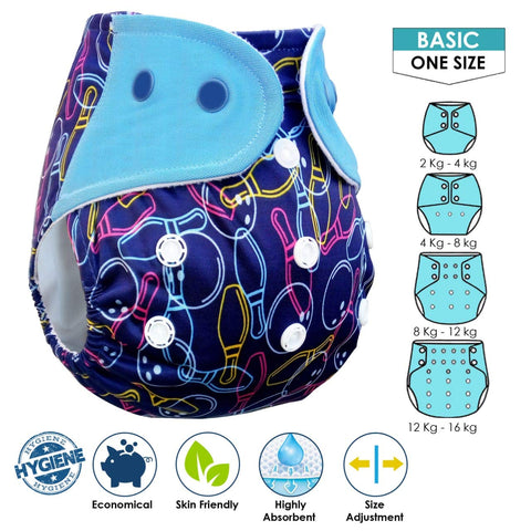 Sunbaby "TicklyBottom" Reusable Washable Waterproof Baby Cloth Diaper +1 Dryfeel highly absorbent Insert