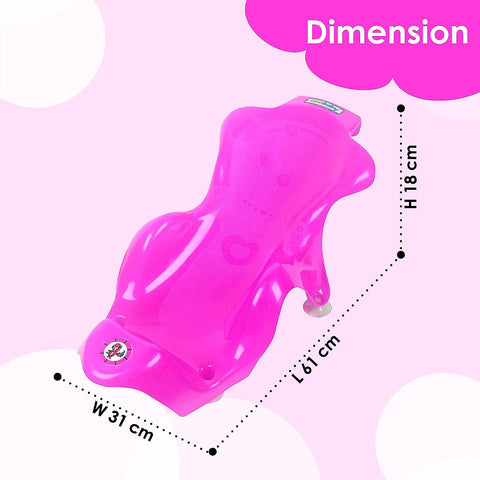 Sunbaby Anti Slip Big Plastic Bath Chair Seat Sling With Non Slip Strong Suction For Bathing With Water,baby Shower ,bubble Bath Infant Newborn, Few Months Old Toddlers (PINK)