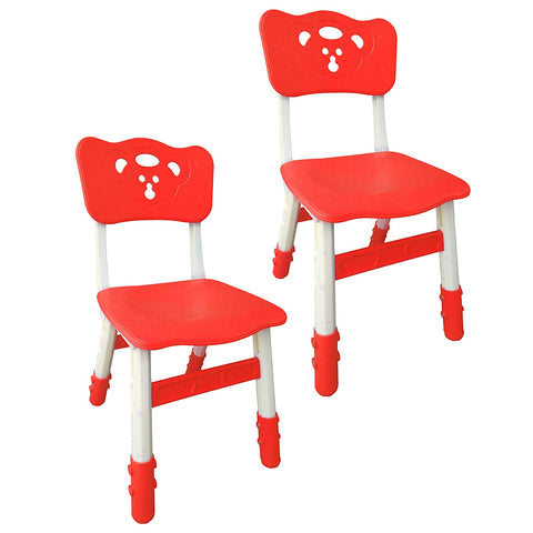 Sunbaby Kids Chair (Height Adjustable/Flexible) Strong Frame, Study Chairs, Portable, Kids Furniture Broad Wide Seating, Correct Posture Supports Back Ergonomic Design (RED)