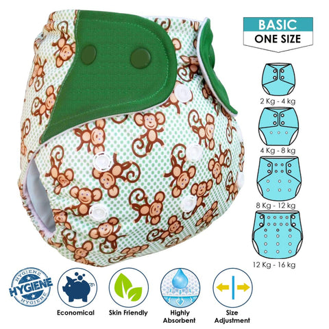 Sunbaby "TicklyBottom" Reusable Washable Waterproof Baby Cloth Diaper +1 Dryfeel highly absorbent Insert