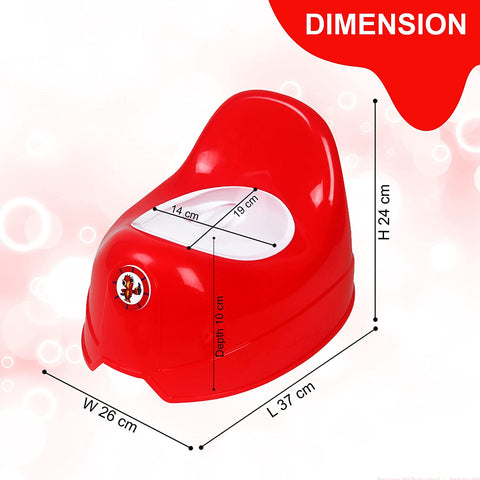 Sunbaby Potty Toilet Trainer Seat/Chair with Lid and High Back Support for Toddler Boys Girls Age 7 Months to 3 Years (RED-WHITE)