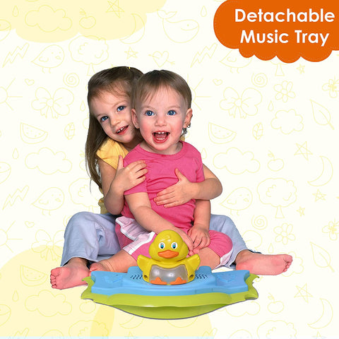 SUNBABY Musical Piano Duck Baby Rocking Walker, High Quality Safety Standard ,Height Adjustable, Light & Musical Toys, Rattles, Double Stitching Soft Cushioned Seat , Age 6-24 Months. (Yellow-Orange) YELLOW-ORANGE Rocking Walker Walker