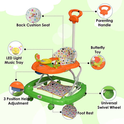 Sunbaby Hot Racer Rocking Walker (Green-Orange)