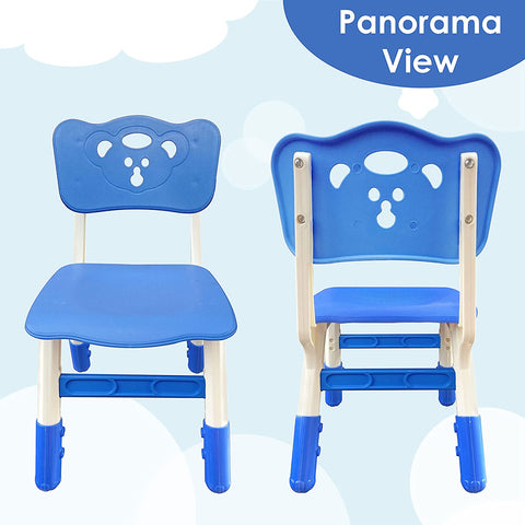 Sunbaby Kids Chair (Height Adjustable/Flexible) Strong Frame, Study Chairs, Portable, Kids Furniture Broad Wide Seating, Correct Posture Supports Back Ergonomic Design (Blue)
