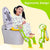 Sunbaby Foldable Potty-Trainer Seat for Toilet Potty Stand with Ladder Step Up Training Stool with Non-Slip Steps Ladder Adjustable Foldable for Boys Girls Toddlers Kids (Yellow-Green)
