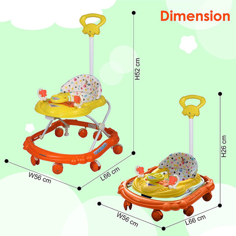 Sunbaby Hot Racer Musical Walker (Yellow-Orange)