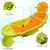 SUNBABY "Pure Love Foldable Baby Bather" Inclined Anti-Slip Foam for Body & Head Support, Plastic Bath Baby Shower, Plug for Water Drainage, Easy Dry, Foldable, Age 0-6 Month (Green-Orange)