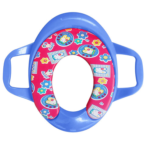 Sunbaby Soft Cushion Baby Potty Seat with Handle Support (BLUE-RED)