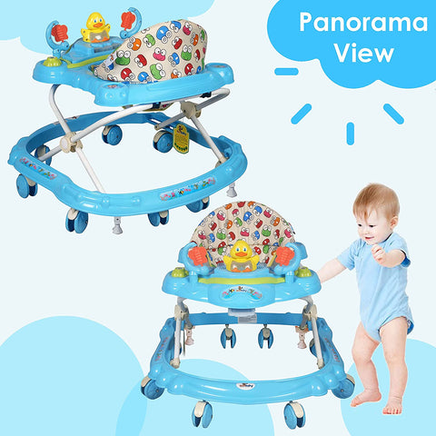 Sunbaby Baby Walker Kids Activity Rattle Toys for Babies Cycle, Adjustable Height, Thick, Safe & Comfortable Seat, Rotatable Wheel, Music Button, for Infant of 6 to 20 Months (Blue)