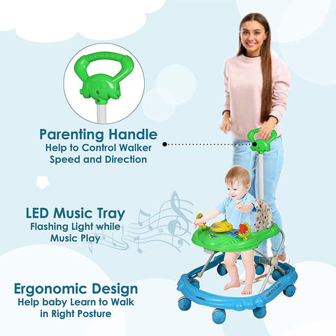Sunbaby Hot Racer Musical Walker (Green-Blue)