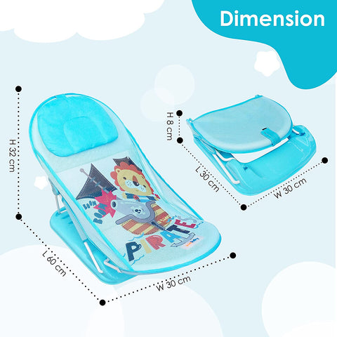 Sunbaby Baby Bath Support seat for New Born Babies for Bathing, Inclined Baby Bather Cum Bath Sling (Little Pirates)