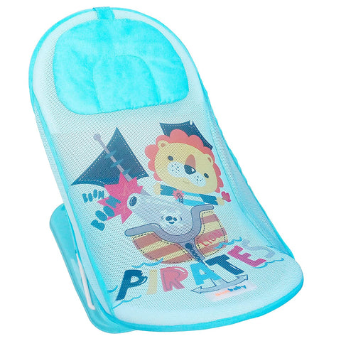 Sunbaby Baby Bath Support seat for New Born Babies for Bathing, Inclined Baby Bather Cum Bath Sling (Little Pirates)