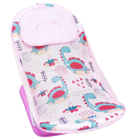 Sunbaby Baby Bath Support seat for New born babies for bathing, Inclined baby bather cum bath sling (LITTLE DINO)