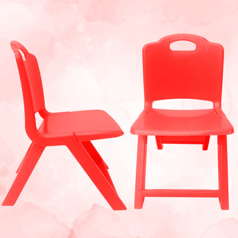 Sunbaby Foldable Baby Chair,Strong and Durable Plastic Chair for Kids/Plastic School Study Chair/Feeding Chair for Kids,Portable High Chair Weight Capacity 40 Kg (RED)