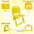 Sunbaby Foldable Baby Chair,Strong and Durable Plastic Chair for Kids/Plastic School Study Chair/Feeding Chair for Kids,Portable High Chair Weight Capacity 40 Kg (Yellow)