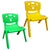 Sunbaby Magic Bear Face Chair Strong & Durable Plastic Best for School Study, Portable Activity Chair for Children,Kids,Baby (Weight Handles Upto 100 Kg Each)-Combo of 2 Yellow/Green