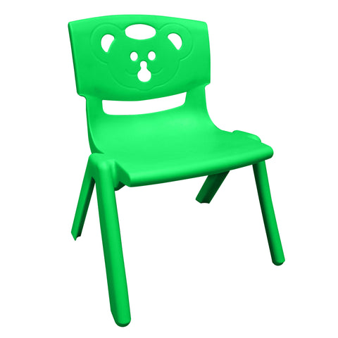 Sunbaby Magic Bear Face Chair Strong & Durable Plastic Best for School Study, Portable Activity Chair for Children,Kids,Baby (Weight Handles Upto 100 Kg Each) Green
