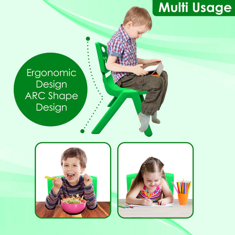 Sunbaby Magic Bear Face Chair Strong & Durable Plastic Best for School Study, Portable Activity Chair for Children,Kids,Baby (Weight Handles Upto 100 Kg Each) Green
