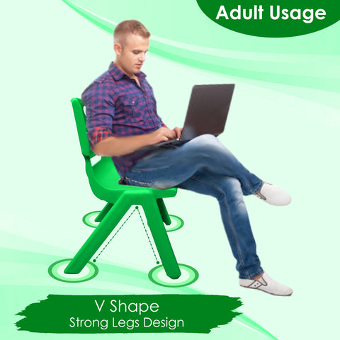 Sunbaby Magic Bear Face Chair Strong & Durable Plastic Best for School Study, Portable Activity Chair for Children,Kids,Baby (Weight Handles Upto 100 Kg Each) Green