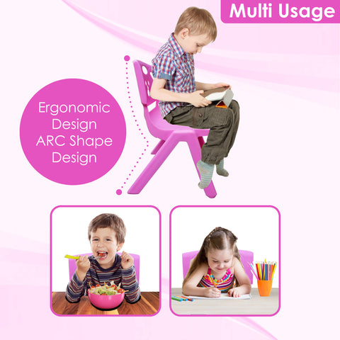 Sunbaby Magic Bear Face Chair Strong & Durable Plastic Best for School Study, Portable Activity Chair for Children,Kids,Baby (Weight Handles Upto 100 Kg Each) Pink