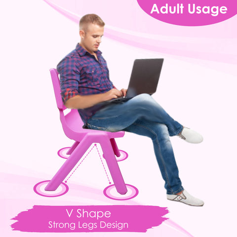 Sunbaby Magic Bear Face Chair Strong & Durable Plastic Best for School Study, Portable Activity Chair for Children,Kids,Baby (Weight Handles Upto 100 Kg Each) Pink