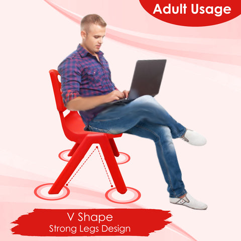 Sunbaby Magic Bear Face Chair Strong & Durable Plastic Best for School Study, Portable Activity Chair for Children,Kids,Baby (Weight Handles Upto 100 Kg Each) Red