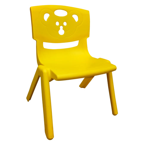 Sunbaby Magic Bear Face Chair Strong & Durable Plastic Best for School Study, Portable Activity Chair for Children,Kids,Baby (Weight Handles Upto 100 Kg Each) Yellow