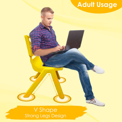 Sunbaby Magic Bear Face Chair Strong & Durable Plastic Best for School Study, Portable Activity Chair for Children,Kids,Baby (Weight Handles Upto 100 Kg Each) Yellow