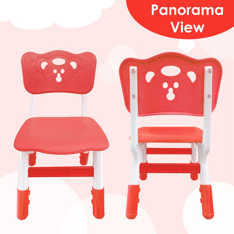 Sunbaby Kids Chair (Height Adjustable/Flexible) Strong Frame, Study Chairs, Portable, Kids Furniture Broad Wide Seating, Correct Posture Supports Back Ergonomic Design (Red)